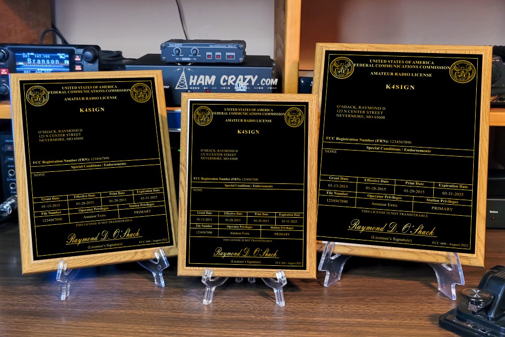 Amateur Radio License Plaque - Oak Amateur Radio License Plaque - Oak