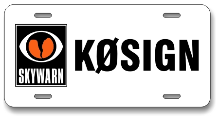 Skywarn Logo License Plate with Callsign Skywarn Logo License Plate with Callsign